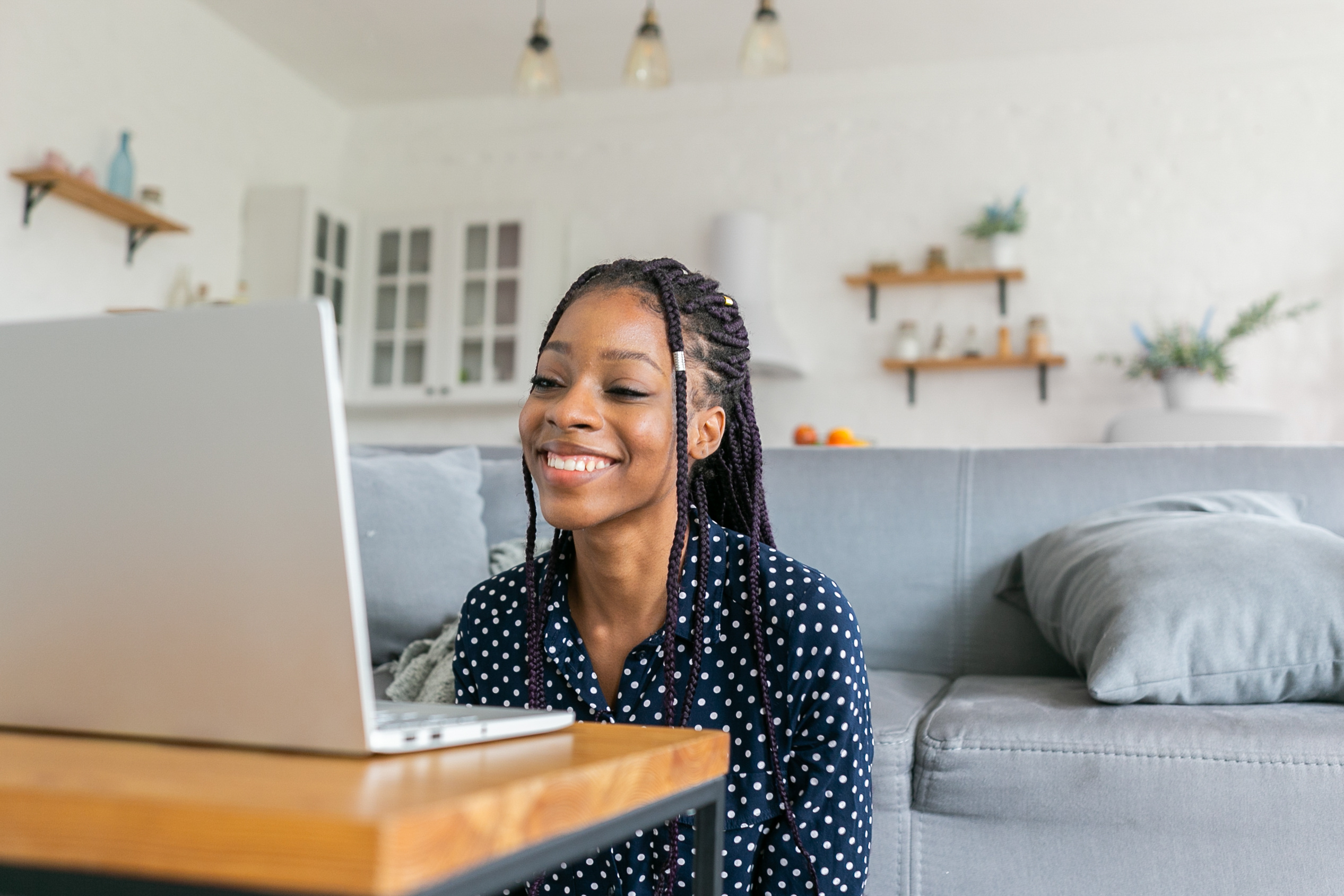 Young woman meets her counselor digitally